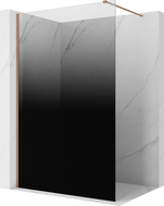 Mexen Kioto Walk-in Shower Wall 80 x 200 cm, Ombre Black 8 mm, Brushed Copper - 800-080-101-65-76