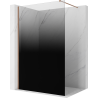 Mexen Kioto Walk-in Shower Wall 100 x 200 cm, Black Ombre 8 mm, Brushed Copper - 800-100-101-65-76