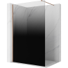 Mexen Kioto Walk-in Shower Panel 140 x 200 cm, Black Ombre 8 mm, Brushed Copper - 800-140-101-65-76