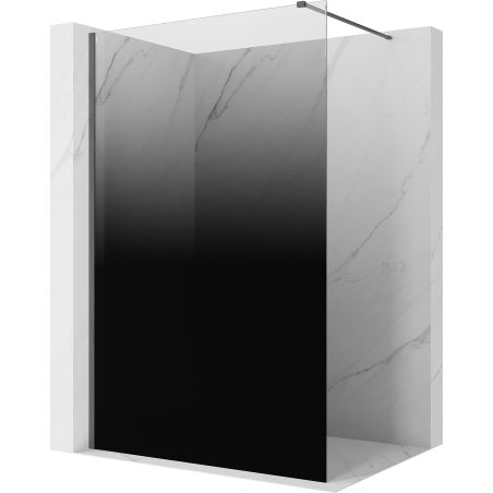 Mexen Kioto Shower Wall Walk-in 140 x 200 cm, Black Ombre 8 mm, Brushed Gun Gray - 800-140-101-66-76