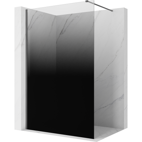 Mexen Kioto Walk-in Shower Wall 150 x 200 cm, Black Ombre 8 mm, Brushed Gun Gray - 800-150-101-66-76