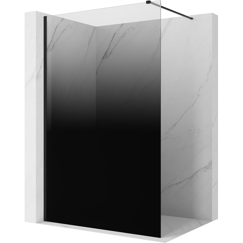 Mexen Kioto Walk-in Shower Wall 150 x 200 cm, Black Ombre 8 mm, Black - 800-150-101-70-76