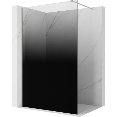 Mexen Kioto Walk-in shower wall 100 x 200 cm, black ombre 8 mm, brushed nickel - 800-100-101-97-76