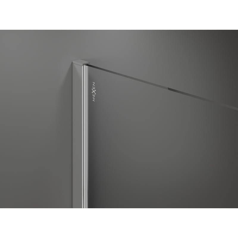 Mexen Kioto Walk-in shower wall 110 x 200 cm, white ombre 8 mm, chrome - 800-110-101-01-86