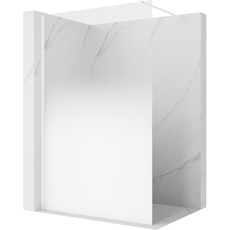 Mexen Kioto Walk-in Shower Wall 70 x 200 cm, White Ombre 8 mm, White - 800-070-101-20-86