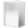 Mexen Kioto Walk-in Shower Wall 80 x 200 cm, White Ombre 8 mm, Gold - 800-080-101-50-86