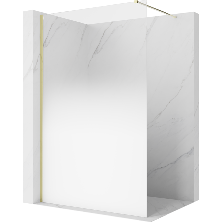 Mexen Kioto Walk-in Shower Wall 100 x 200 cm, White Ombre 8 mm, Gold - 800-100-101-50-86