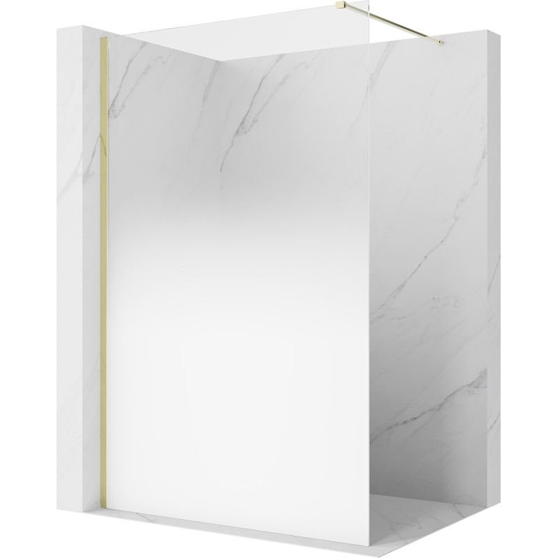 Mexen Kioto Walk-in Shower Screen 140 x 200 cm, White Ombre 8 mm, Gold - 800-140-101-50-86