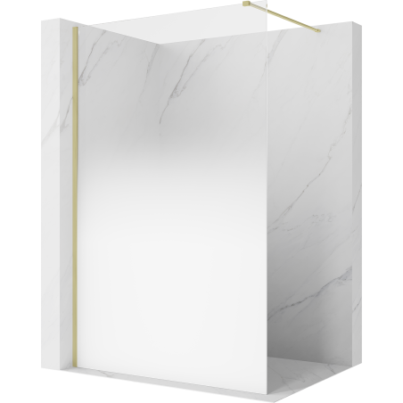 Mexen Kioto Walk-in Shower Screen 70 x 200 cm, White Ombre 8 mm, Brushed Gold - 800-070-101-55-86