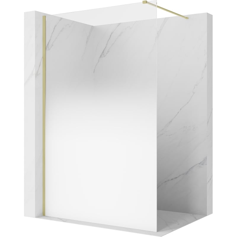 Mexen Kioto Walk-in Shower Screen 100 x 200 cm, White Ombre 8 mm, Brushed Gold - 800-100-101-55-86