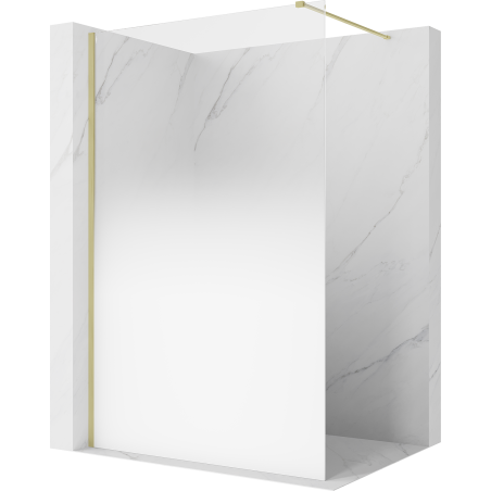 Mexen Kioto Walk-in shower wall 150 x 200 cm, white ombre 8 mm, brushed gold - 800-150-101-55-86