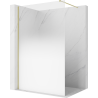 Mexen Kioto Walk-in shower wall 150 x 200 cm, white ombre 8 mm, brushed gold - 800-150-101-55-86
