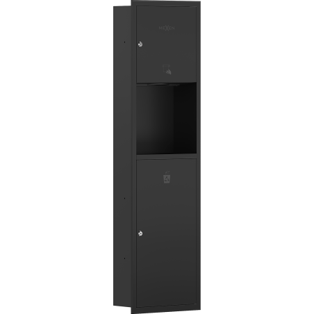 Mexen Linox recessed paper towel holder with bin, matte black - 70K003-70 - 70K002-70