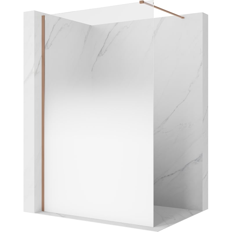 Mexen Kioto Walk-in Shower Screen 70 x 200 cm, White Ombre 8 mm, Brushed Copper - 800-070-101-65-86