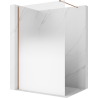 Mexen Kioto Walk-in Shower Wall 80 x 200 cm, White Ombre 8 mm, Brushed Copper - 800-080-101-65-86