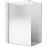 Mexen Kioto Walk-in shower wall 130 x 200 cm, white ombre 8 mm, brushed copper - 800-130-101-65-86