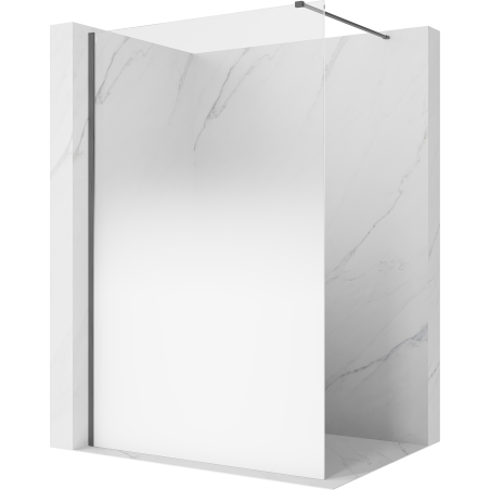 Mexen Kioto Walk-in Shower Wall 80 x 200 cm, White Ombre 8 mm, Brushed Gun Gray - 800-080-101-66-86