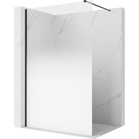 Mexen Kioto Walk-in Shower Wall 140 x 200 cm, White Ombre 8 mm, Black - 800-140-101-70-86