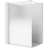 Mexen Kioto Walk-in Shower Wall 90 x 200 cm, White Ombre 8 mm, Brushed Nickel - 800-090-101-97-86