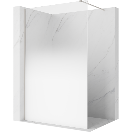 Mexen Kioto Walk-in Shower Wall 120 x 200 cm, White Ombre 8 mm, Brushed Nickel - 800-120-101-97-86