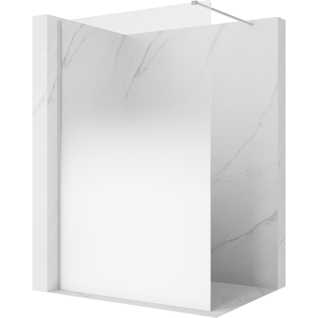 Mexen Kioto shower wall Walk-in 150 x 200 cm, white ombre 8 mm, brushed nickel - 800-150-101-97-86