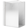 Mexen Kioto shower wall Walk-in 150 x 200 cm, white ombre 8 mm, brushed nickel - 800-150-101-97-86