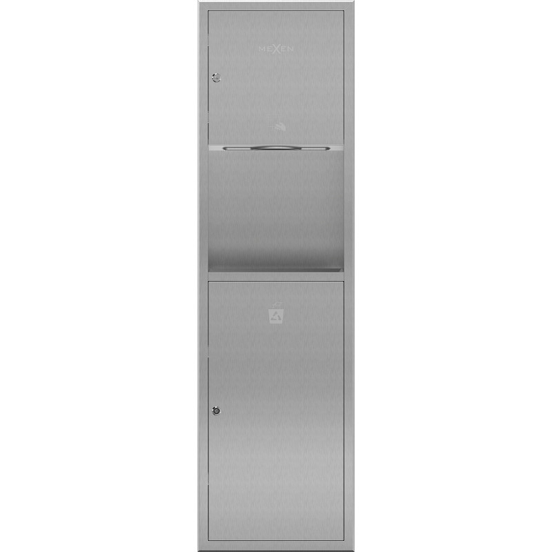 Mexen Linox recessed paper towel dispenser with bin, inox - 70K003-01 - 70K002-01