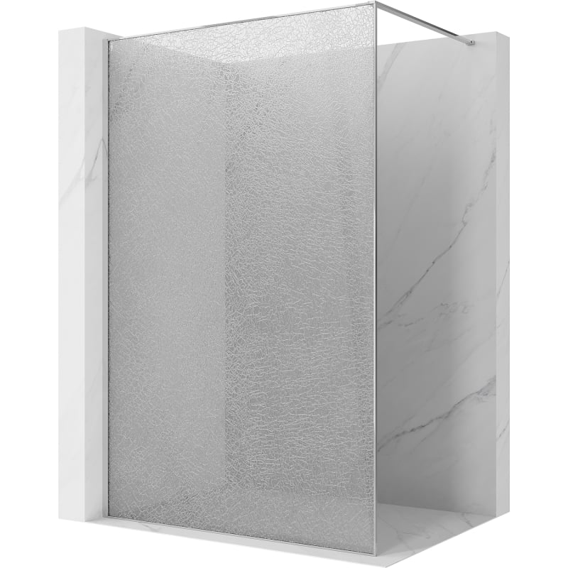 Mexen Kioto Walk-in Shower Panel 90 x 200 cm, crackle transparent 12 mm, chrome - 800-090-101-01-04-X