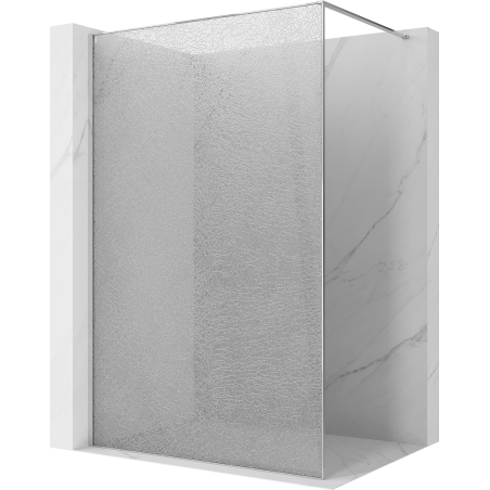 Mexen Kioto Walk-in Shower Wall 130 x 200 cm, crackle transparent 12 mm, chrome - 800-130-101-01-04-X