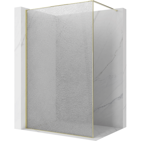 Mexen Kioto Walk-in shower wall 90 x 200 cm, crackle transparent 12 mm, gold - 800-090-101-50-04-X