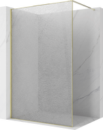 Mexen Kioto Walk-in shower wall 90 x 200 cm, crackle transparent 12 mm, gold - 800-090-101-50-04-X