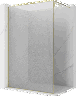 Mexen Kioto Walk-in Shower Wall 100 x 200 cm, Crackle Transparent 12 mm, Gold - 800-100-101-50-04-X