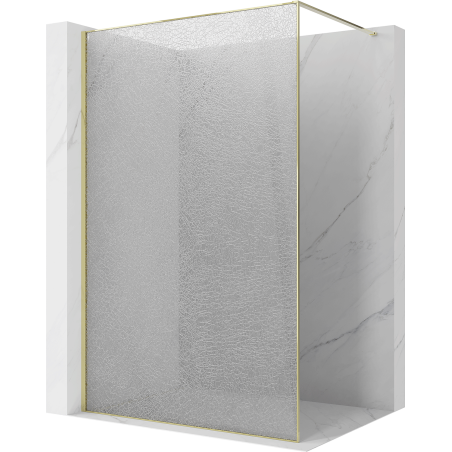 Mexen Kioto Walk-in Shower Wall 120 x 200 cm, crackle transparent 12 mm, gold - 800-120-101-50-04-X