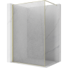 Mexen Kioto Walk-in Shower Wall 160 x 200 cm, Crackle Transparent 12 mm, Gold - 800-160-101-50-04-X