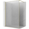 Mexen Kioto Walk-in Shower Wall 110 x 200 cm, Crackle Transparent 12 mm, Brushed Gold - 800-110-101-55-04-X