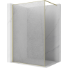Mexen Kioto Walk-in Shower Screen 120 x 200 cm, Crackle Transparent 12 mm, Brushed Gold - 800-120-101-55-04-X