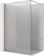 Mexen Kioto Walk-in Shower Wall 90 x 200 cm, Crackle Transparent 12 mm, Rose Gold - 800-090-101-60-04-X