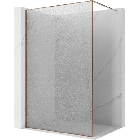 Mexen Kioto Walk-in shower wall 120 x 200 cm, crackle transparent 12 mm, rose gold - 800-120-101-60-04-X