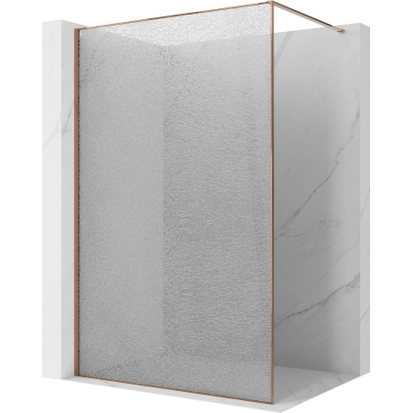 Mexen Kioto Walk-in shower wall 150 x 200 cm, crackle transparent 12 mm, rose gold - 800-150-101-60-04-X