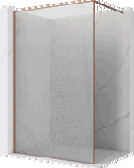 Mexen Kioto Walk-in Shower Screen 110 x 200 cm, Crackle Transparent 12 mm, Brushed Copper - 800-110-101-65-04-X