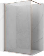 Mexen Kioto Walk-in Shower Wall 140 x 200 cm, Crackle Transparent 12 mm, Brushed Copper - 800-140-101-65-04-X