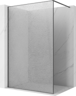 Mexen Kioto Walk-in Shower Wall 80 x 200 cm, Crackle Transparent 12 mm, Brushed Gun Gray - 800-080-101-66-04-X