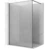 Mexen Kioto Walk-in Shower Wall 110 x 200 cm, Crackle Transparent 12 mm, Gun Gray Brushed - 800-110-101-66-04-X