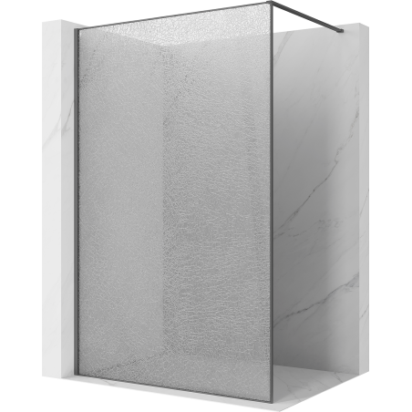 Mexen Kioto Walk-in Shower Panel 150 x 200 cm, Crackle Transparent 12 mm, Brushed Gun Gray - 800-150-101-66-04-X