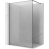 Mexen Kioto Walk-in Shower Panel 150 x 200 cm, Crackle Transparent 12 mm, Brushed Gun Gray - 800-150-101-66-04-X
