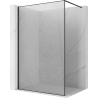Mexen Kioto Walk-in shower wall 120 x 200 cm, crackle transparent 12 mm, black - 800-120-101-70-04-X