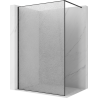 Mexen Kioto Walk-in Shower Wall 130 x 200 cm, Crackle Transparent 12 mm, Black - 800-130-101-70-04-X