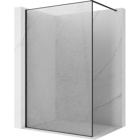 Mexen Kioto Walk-in shower wall 150 x 200 cm, crackle transparent 12 mm, black - 800-150-101-70-04-X