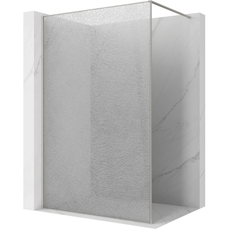 Mexen Kioto Walk-in Shower Wall 70 x 200 cm, crackle transparent 12 mm, brushed nickel - 800-070-101-97-04-X