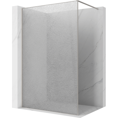 Mexen Kioto Walk-in Shower Screen 100 x 200 cm, Crackle Transparent 12 mm, Brushed Nickel - 800-100-101-97-04-X